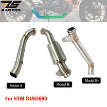 ZS Racing Universal 50.8mm 60mm Motorcycle Exhaust Mid Pipe Link Pipe Connector Slip On For KTM 690 FOR Duke 690 2012-2017 New 2024 - buy cheap