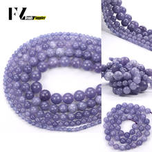 Wholesale Natural Lavender Angelite  Spacer Round  Stone Beads For Jewelry Making DIY Bracelets Necklace Needlework 4-12mm 15" 2024 - buy cheap