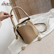 HISUELY Women's Casual Tassel Buckets Bag 2022 High Quality Lady Shoulder Bag High Quality PU Leather Handbags Designer Totes 2024 - buy cheap