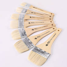 1Pcs Artist Paint Brush Wooden Bristle Hair Oil Acrylic Painting Brushes Flat Graffiti Brush Art Material Supplies 2024 - buy cheap