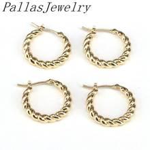 5 Pairs, NEW Gold Color Twisted Hoop Earrings Minimalist Dainty Chic Huggie Earrings Hoops Gifts Brass Earrings for Woman 2024 - buy cheap
