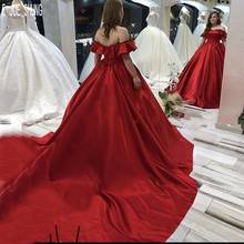 E JUE SHUNG Simple Red Ball Gown Wedding Dresses Off the Shoulder Sweetheart Backless Plus Size Bridal Gowns Vestido De Novia 2024 - buy cheap