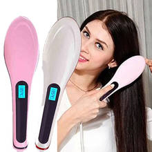 Hair Brush One-Step Electric Hair Straightener Brush Ceramic Fast Heating Electric Brush Heat Smooth Iron Comb Styler Curling 2024 - buy cheap