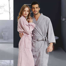 Mulheres japonesas de algodão toalha/terry roupão primavera outono longo grosso longo banho robe masculino roupão quimono 2024 - compre barato