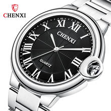 Authentic Women's Watch Fashion Couple Silver Full Stainless Steel Quartz Clock Waterproof Rome Date Ladies Wrist Watches A3410 2024 - buy cheap