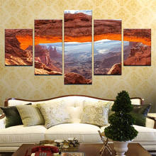 Wall Canvas Art Paintings 5 Pieces Mountains Cliff Landscape Poster Prints Home Modular Decor Pictures Bedroom Decoration 2024 - buy cheap