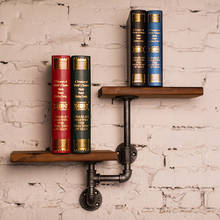 Prateleira organizadora de parede estilo industrial, estante para livros, de madeira sólida, criativa, para decoração industrial 2024 - compre barato