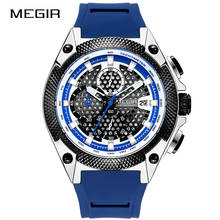 MEGIR мужские спортивные часы Relogio Masculino высококачественные силиконовые мужские часы Роскошные брендовые светящиеся водонепроницаемые мужские кварцевые часы 2024 - купить недорого