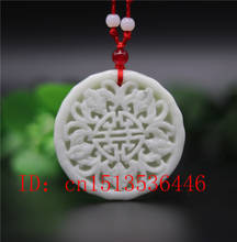 Natural white jade Bat flower Pendant Necklace Charm Jewellery Fashion Accessories Hand-Carved Man Woman Gifts Amulet 2024 - buy cheap