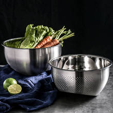 Stainless Steel Rice Washing Bowl 3-In-1 Colander and Kitchen Strainer 2024 - buy cheap