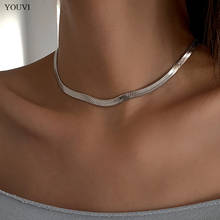 YOUVI-collar de cadena de acero inoxidable para mujer, Gargantilla corta de serpiente, Color dorado/plateado, joyería 2021 2024 - compra barato