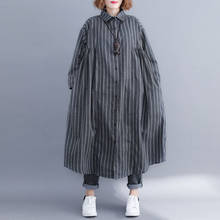 Long Striped Women Shirts 2021 Summer Vintage Long-Sleeved Loose Casual Female Lady Shirts Outwear Coat Tops 2024 - buy cheap