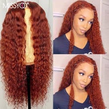 MISSYOO Orange Colored Human Hair Wigs Brazilian Hair Wigs Deep Wave Curly Wig Transparent Lace 13x1 T Part Lace For Black Women 2024 - buy cheap