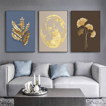 Gold Foil Leaf Ginkgo Leaf Poster Home Decoration Canvas Painting Bedroom Living Room Nordic Style Decorative Painting Frameless 2024 - buy cheap