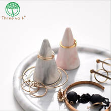 Cerâmica dedo cone anel titular decoração de mármore expositor bandeja jóias armazenamento artesanato 2024 - compre barato