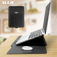 Bolsa tipo luva de couro para laptop, para macbook air 13, notebook, macbook pro retina 11, 12, 13, 15 2024 - compre barato