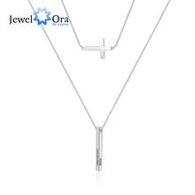 Personalized Name Engraved 4 Sides Vertical Bar Necklaces & Pendants Stainless Steel Cross Layered Necklaces for Women Jewelry 2024 - buy cheap