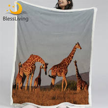 Blessliving selvagem girafa lance cobertor fotografia animal sherpa velo cobertor áfrica oriental cobertores para cama 3d impresso mantas 2024 - compre barato