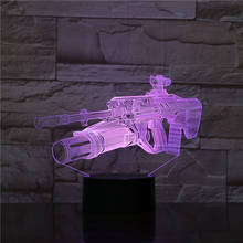 Rifle de atirador iluminado led, luminária de mesa 3d iluminada por aplicativo, para crianças e meninos, decoração para festa e jogos em casa 2024 - compre barato