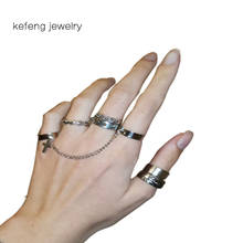 Винтажное модное кольцо с перекрестной цепью, регулируемое соединительное кольцо для женщин и мужчин, кольцо в стиле хип-хоп, панк, унисекс, кольца на палец, ювелирные изделия для вечеринок 2024 - купить недорого