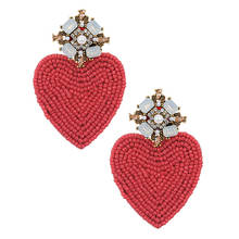 ZHINI Boho Heart Drop Earrings for Women Statament Bead Dangle Earring Rhinestone Earring Fashion Jewelry Wedding Gift 2020 New 2024 - buy cheap