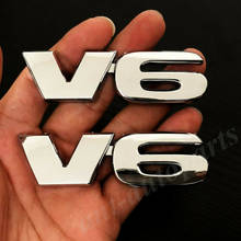 2x 3D Metal Chrome V6 Car Trunk Rear Fender Emblem Badge Decal Sticker SR5 4X4 2024 - buy cheap