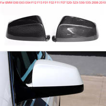 Cubierta de espejo lateral delantero de fibra de carbono, embellecedor de tapa para BMW E60, E63, E64, F12, F13, F01, F02, F11, F07, 520i, 523i, 530i, 535i, 2008-2010, E60 2024 - compra barato