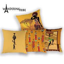 Indian Giraffe Cushion Cover Geometric Lattice Home Sofa Pillows Case Polyester Cushions Covers Dancing Woman Decor Pillow Cases 2024 - buy cheap