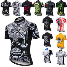 Men's Cycling Jerseys Skull Printing Road MTB Bike Shirts Breathable Bicycle Clothing/Clothes Summer Anti Sweat Cycling Tops 2024 - buy cheap
