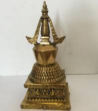 817 Tibetan Buddhism 100% Brass Shakyamuni Eight treasures Tathagata stupa pagoda 2024 - buy cheap