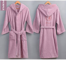 Women Bathrobe 100%Cotton Winter Hooded Bathrobes Female Terry Towel Warm Bath Robes Home Hotel Spa Wedding Bridesmaid Robe 2024 - buy cheap