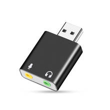 Внешний USB Аудио Звуковая карта USB Jack 3,5 мм конвертер адаптер для подключения наушников Mic звуковая карта гарнитуры виртуальной 7,1 Ch 2024 - купить недорого