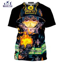 Mamba-Camiseta con estampado 3D de Anime para hombre, camisa de enen no shouboutai de manga corta, divertida, Shinra, Kusakabe, camiseta de gimnasio de dibujos animados, Cosplay 2024 - compra barato