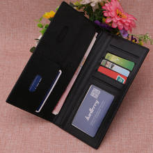Super Slim Business Leather Clutch Long Wallet Bifold ID Card Holder Men Purse 2024 - buy cheap