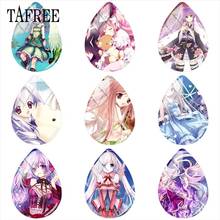 TAFREE-imagen de Chica de Anime con forma de gota de agua, foto hecha a mano de 18x25mm, cabujón de cristal, joyería 2024 - compra barato