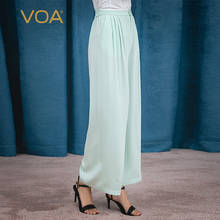 VOA, verde, de la pierna vestir menta, 30 m, con fuerza blanca, cintura alta inclinada, bolsillos doblados, pantalones anchos para pantalon formal pantalón gótico mujer elegante oficina verano de marca k1058. 2024 - compra barato