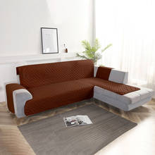 Capa elástica para sofá com braço, cor sólida, para sala de estar, elastano, toalha para sofá, formato em l 2024 - compre barato
