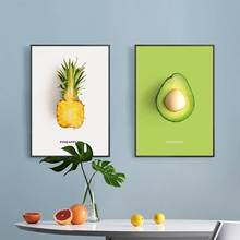 Póster de fruta para cocina, imágenes nórdicas de piña y fresa, impresiones de pared, Pintura Artística, decoración del hogar, imágenes de pared para comedor 2024 - compra barato