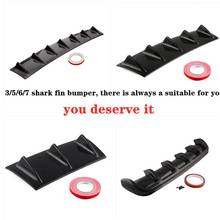 New Universal Car Rear Bumper Lip Diffuser 7Fin Shark Fin Style Car Bumper Spoiler Lip Spliter Car-Styling ABS Plastic For Any 2024 - buy cheap