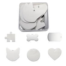 Pandahall Aluminium Pendants Laser Cut Pendants Blank Stamping Tag Dog Tags Mix Shapes for Jewelry Making DIY Findings 30pcs/box 2024 - buy cheap