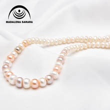 MADALENA SARARA AAA 5-6mm Freshwater Pearl  Necklace Flat  Round Pearl  Strand For DIY Jewelry Making Three Colors Options 2024 - buy cheap