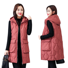 ZG1309 осень зима 2019 новая женская мода большой размер длинный абзац хлопок жилет пальто дешево оптом 2024 - купить недорого