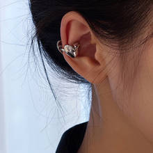 GSOLD Trendy Geometric Metal Heart-Shaped Ear Bone Clip Simple Double-sided Love Clip Earrings Women Creative Jewelry 1Pcs 2024 - buy cheap