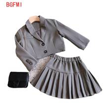 2022 Spring Baby Girl Formal Clothes Set Suit Jacket+Skirt 2PCS Toddler Kids Clothes Girls Suit Blazer Jacket Thick Baby Clothes 2024 - buy cheap