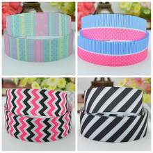 SUPWRF 16 22mm 1" 1.5" 50 75mm Stripes chevron Printed grosgrain ribbon hair bow DIY hair accessories decoration 50 Yards B0929 2024 - buy cheap