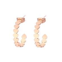 Rose Gold Stud Earrings for Women Accessories High Quality Stainless Steel Multi Hearts Earrings Trendy Jewelry Gift 2021 New 2024 - buy cheap