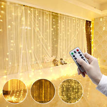 3x2/3x3m LED Curtain String Lights Remote Control USB Warm White Curtain Lamp For Christmas Patio Party Wedding Decoration Light 2024 - compre barato