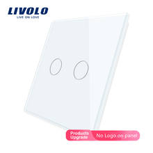 Livolo-Panel de cristal individual para Interruptor táctil de pared, Panel de cristal estándar europeo para 2 entradas, VL-C7-C2-11 (7 colores) 2024 - compra barato