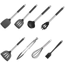 1pc Kitchen Cookware Silicone Kitchenware Non-stick Cookware Cooking Tool Spatula Ladle Egg Beaters Shovel Spoon Soup Utensils 2024 - купить недорого