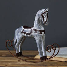 Nordic Wooden Rocking Horse Desk Decor Balance Art Figurines Wooden Adornment Crafts Horse Statue Rocking Horse for Home Office 2024 - buy cheap